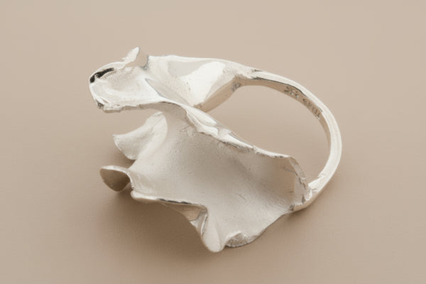 Torn signet ring - sterling silver