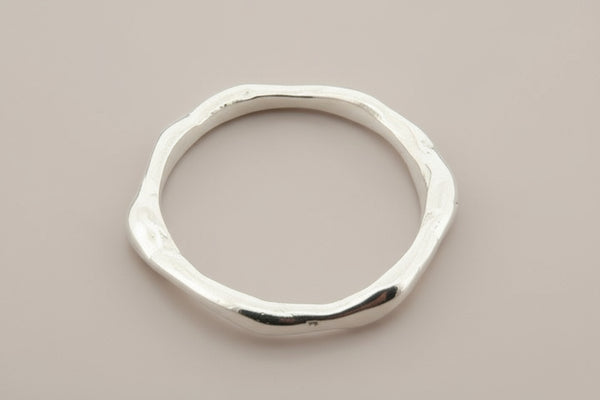 Narrow burl band - sterling silver