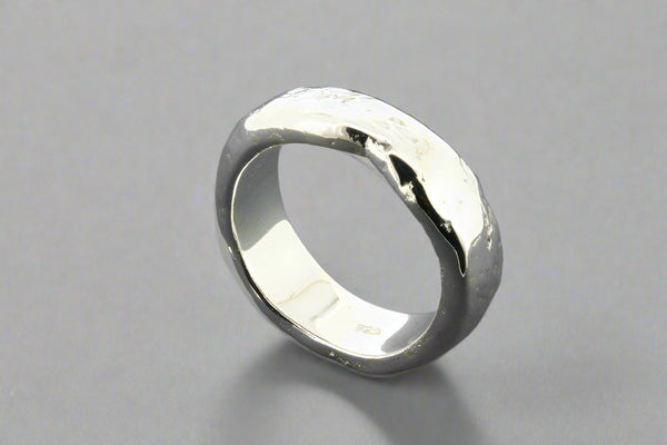 Distressed topes band - sterling silver