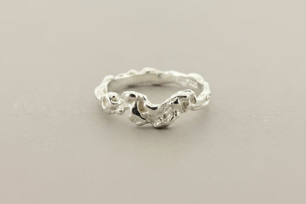 Narrow organic ring - sterling silver