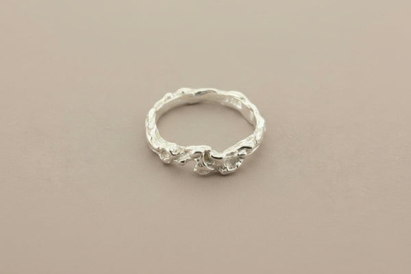 Narrow organic ring - sterling silver