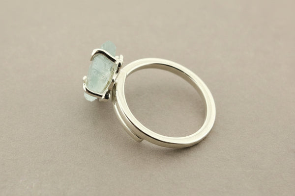 Adjustable stone ring - aquamarine