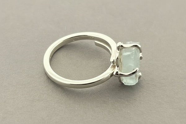 Adjustable stone ring - aquamarine