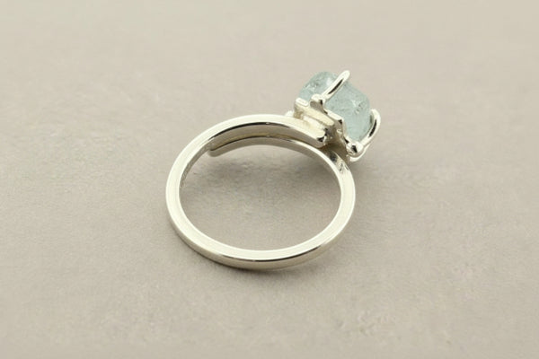Adjustable stone ring - aquamarine