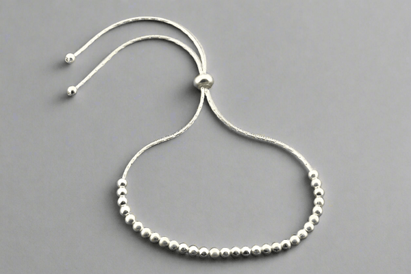 Multi round bead bracelet - sterling silver - Makers & Providers