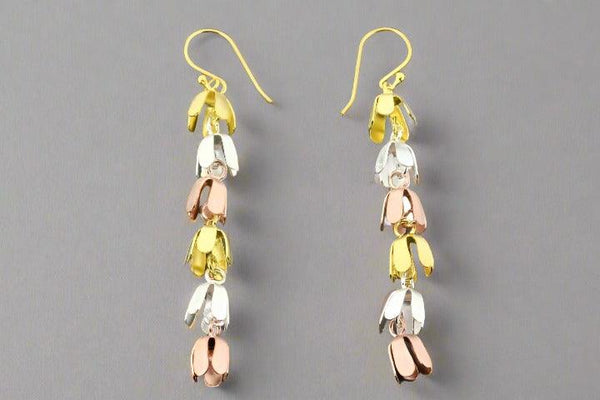 6 drop flower earring - silver, gold & rose gold - Makers & Providers
