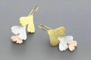 3 Ginkgo drop earring - silver, gold, rose gold - Makers & Providers