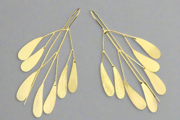 7 leaf branch earring - gold on silver - Makers & Providers