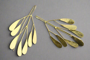 7 leaf branch earring - gold on silver - Makers & Providers