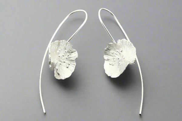 Silver blossom drop earring - sterling silver - Makers & Providers
