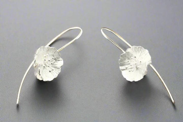 Silver blossom drop earring - sterling silver - Makers & Providers