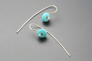 Turquoise button earring - sterling silver - Makers & Providers