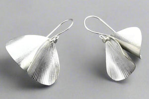 Zebrina 2 drop curved earring - silver - Makers & Providers
