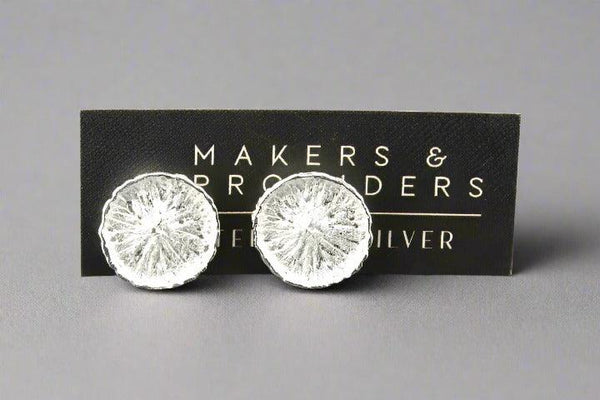 Button daisy stud - sterling silver - Makers & Providers