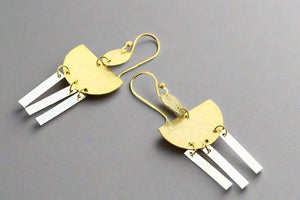 Atum chandelier drop earring - silver & gold - Makers & Providers