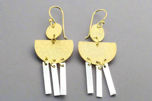 Atum chandelier drop earring - silver & gold - Makers & Providers