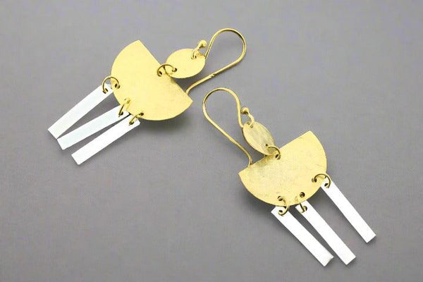 Atum chandelier drop earring - silver & gold - Makers & Providers