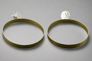 Asynjur hoop stud - silver & gold - Makers & Providers