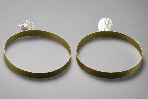 Asynjur hoop stud - silver & gold - Makers & Providers