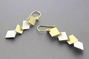 chain of diamonds drop earrings - gold & silver - Makers & Providers