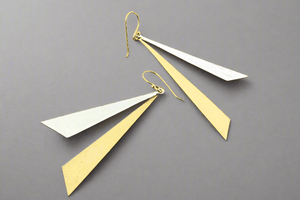 Sunray drop earrings - silver & gold - Makers & Providers
