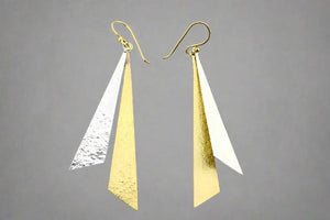 Sunray drop earrings - silver & gold - Makers & Providers