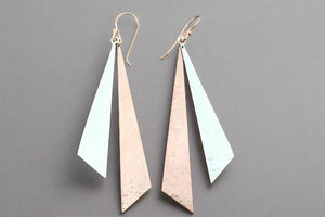 Sunray drop earrings - silver & rose gold - Makers & Providers