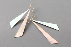 Sunray drop earrings - silver & rose gold - Makers & Providers