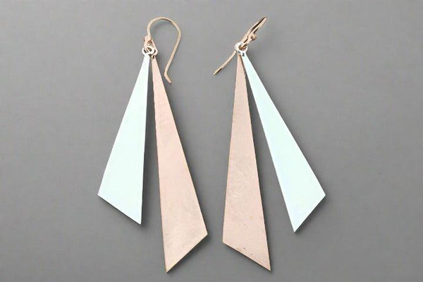 Sunray drop earrings - silver & rose gold - Makers & Providers