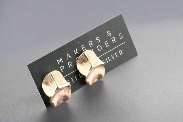 Wisteria stud - rose gold & silver - Makers & Providers