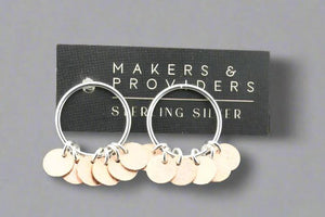Bowie hoop stud - rose gold & silver - Makers & Providers