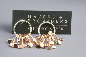 Sakura circle stud - rose gold & silver - Makers & Providers