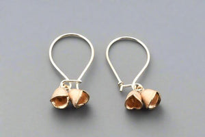 2 bell earring - rose gold & silver - Makers & Providers
