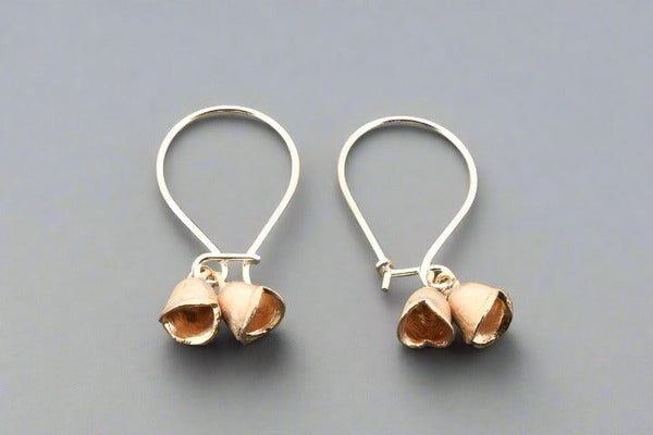 2 bell earring - rose gold & silver - Makers & Providers