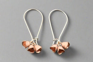 3 bell earring - rose gold & silver - Makers & Providers