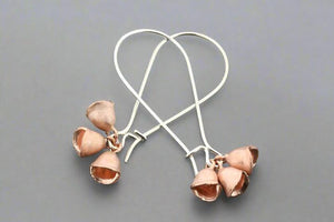 3 bell earring - rose gold & silver - Makers & Providers