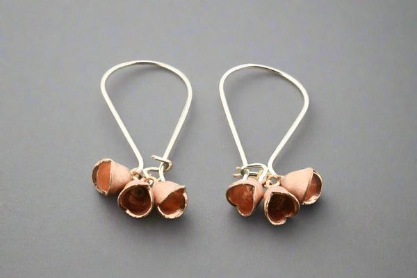 3 bell earring - rose gold & silver - Makers & Providers