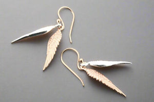 Asherah wings earrings - rose gold over silver - Makers & Providers