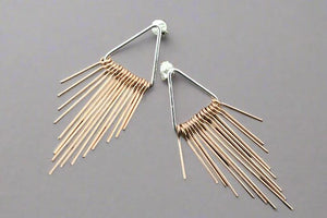Dita tassel earring stud - rose gold & silver - Makers & Providers