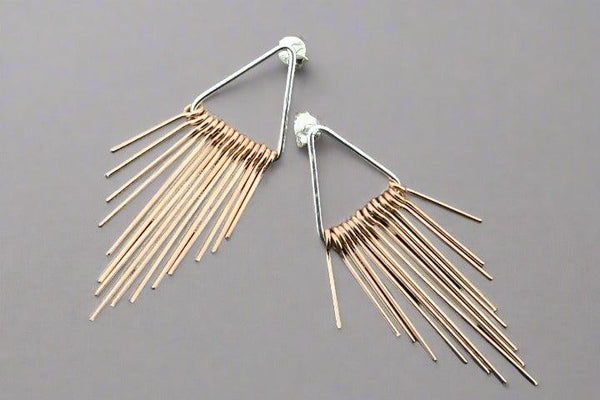 Dita tassel earring stud - rose gold & silver - Makers & Providers