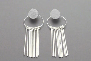 Circle & 10 drop earring - silver - Makers & Providers