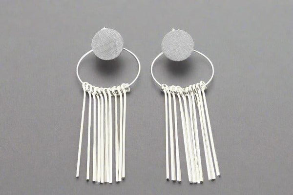 Circle & 10 drop earring - silver - Makers & Providers
