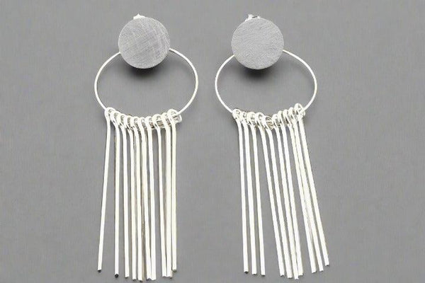 Circle & 10 drop earring - silver - Makers & Providers