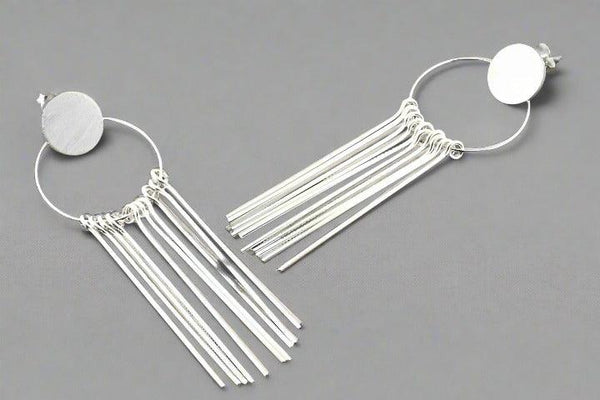 Circle & 10 drop earring - silver - Makers & Providers