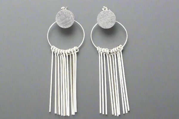 Circle & 10 drop earring - silver - Makers & Providers