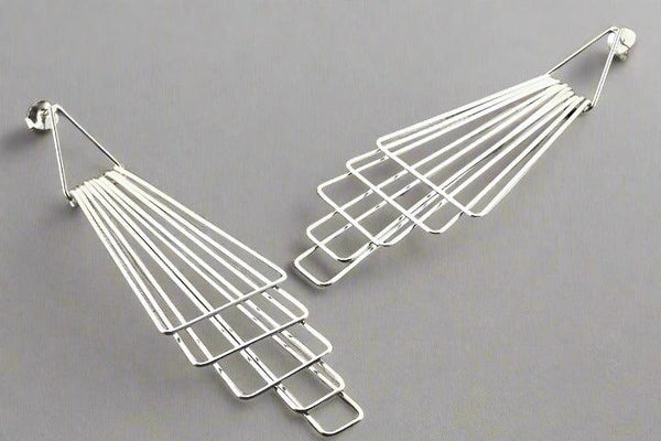 Mahnattan deco drop earring stud - sliver - Makers & Providers