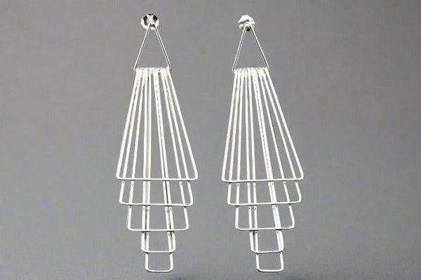 Mahnattan deco drop earring stud - sliver - Makers & Providers