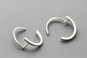 New moon hoop earrings - silver - Makers & Providers