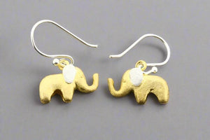 Lucky elephant drop earring - gold & silver - Makers & Providers