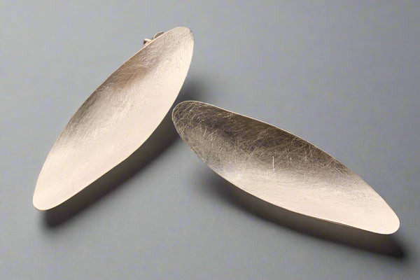 Aphrodite tear stud - rose gold over silver